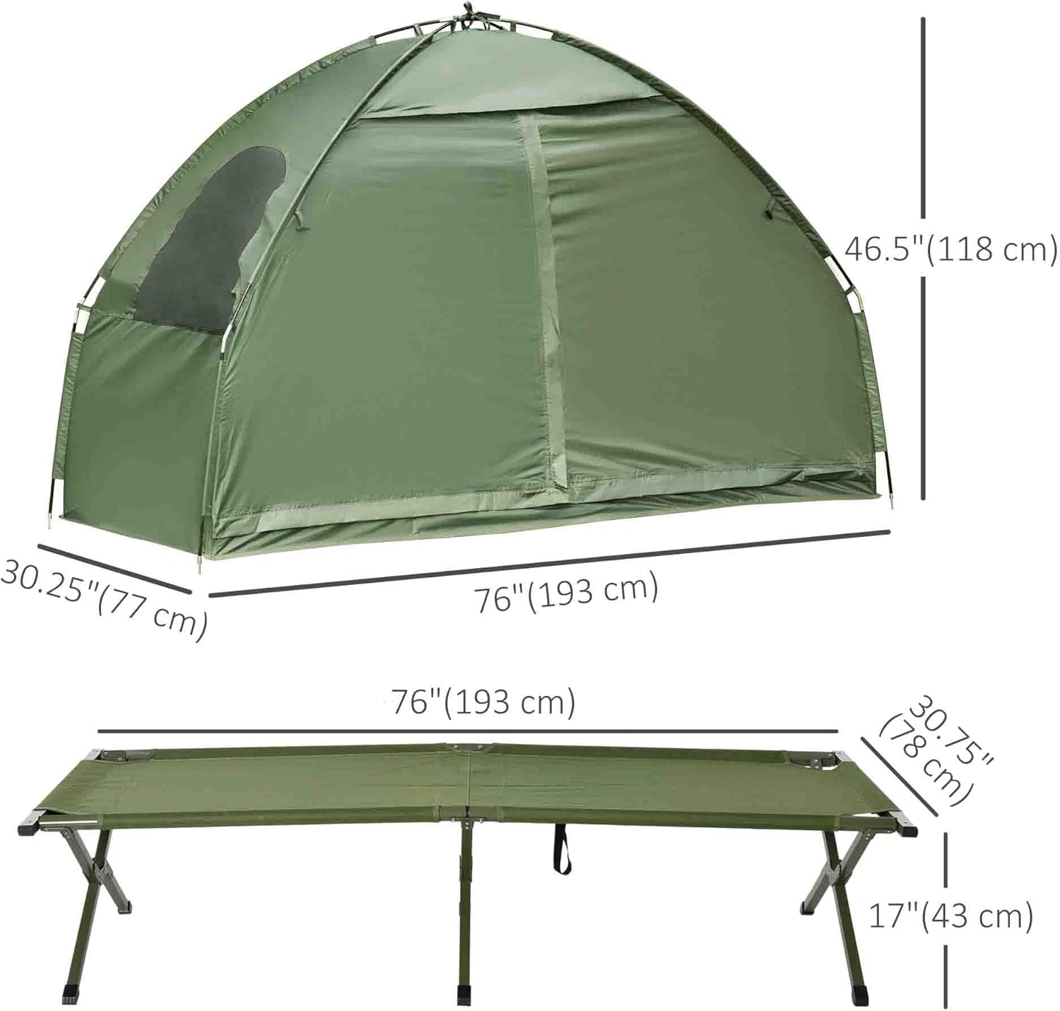All-in-1 Camping Bundle: Tent, Cot, Mattress, Sleeping Bag – Grab & Go