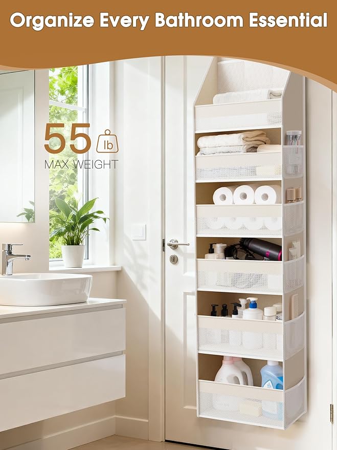 Heavy Duty Over Door Hanging Organizer, Sturdy Vertical Storage for Home