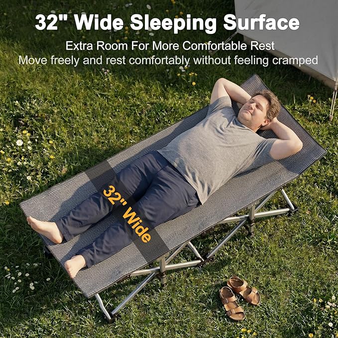 Foldable Outdoor Camping Cot with Detachable Mattress, Multi-Purpose Guest Bed